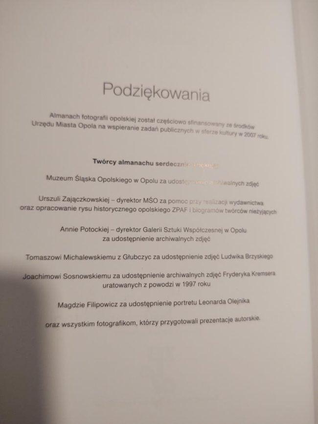 Książka Almanach Fotografii Opolskiej