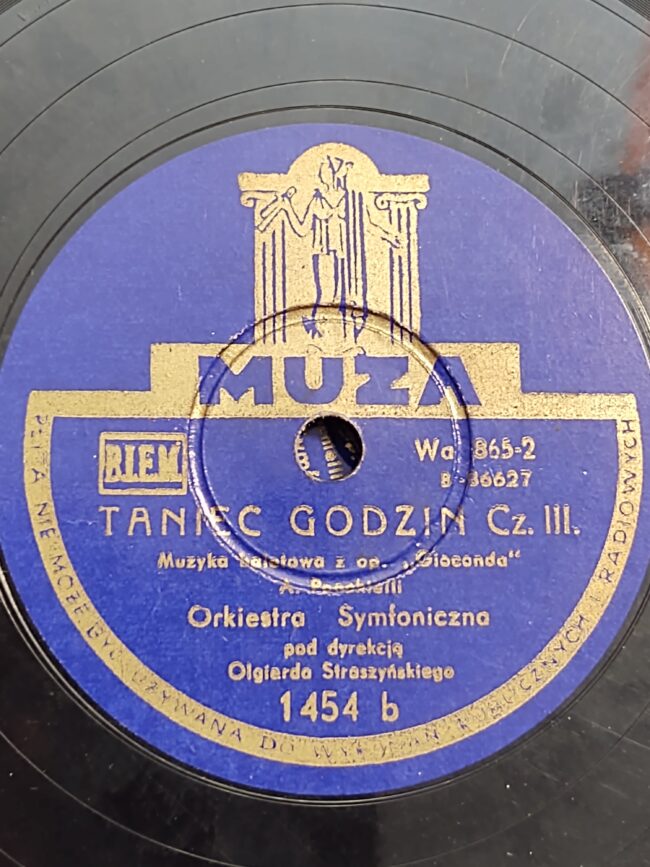 Płyta szelakowa Muza - "Taniec Godzin"-muzyka baletowa z opery "Gioconda" Amilcare Ponchielli