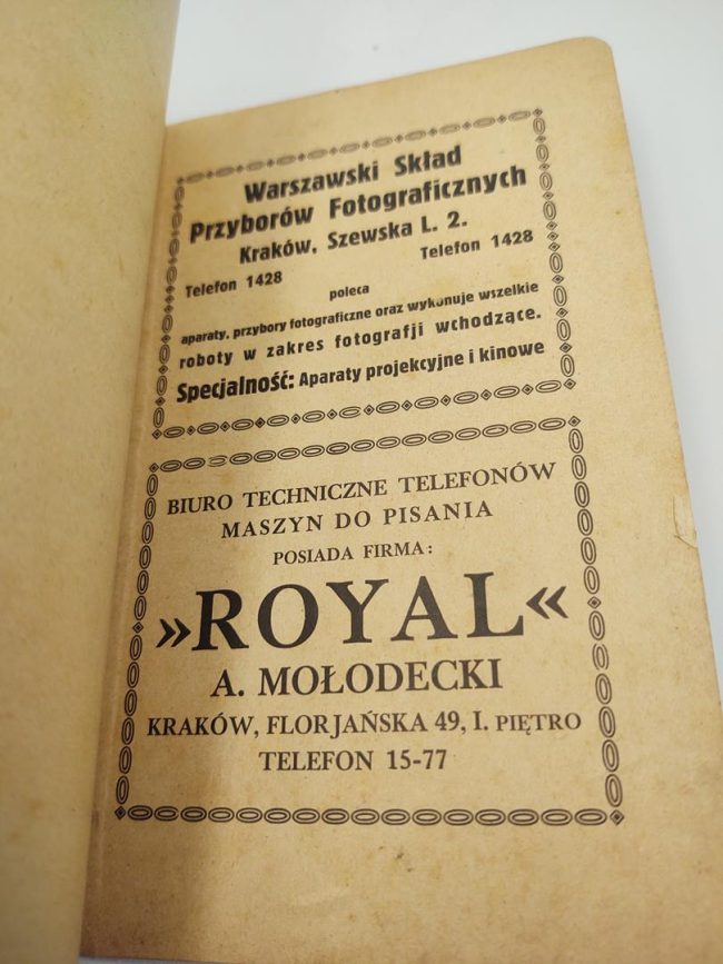 Przewodnik "Dwa dni w Krakowie" Józef Hellstein, 1929 r. - książka z dedykacją