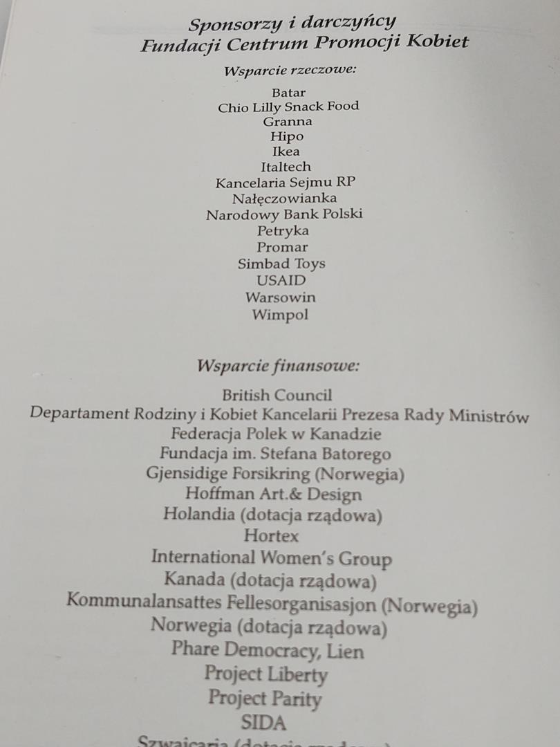 "Informator o organizacjach i inicjatywach kobiecych w Polsce", 1997 r.