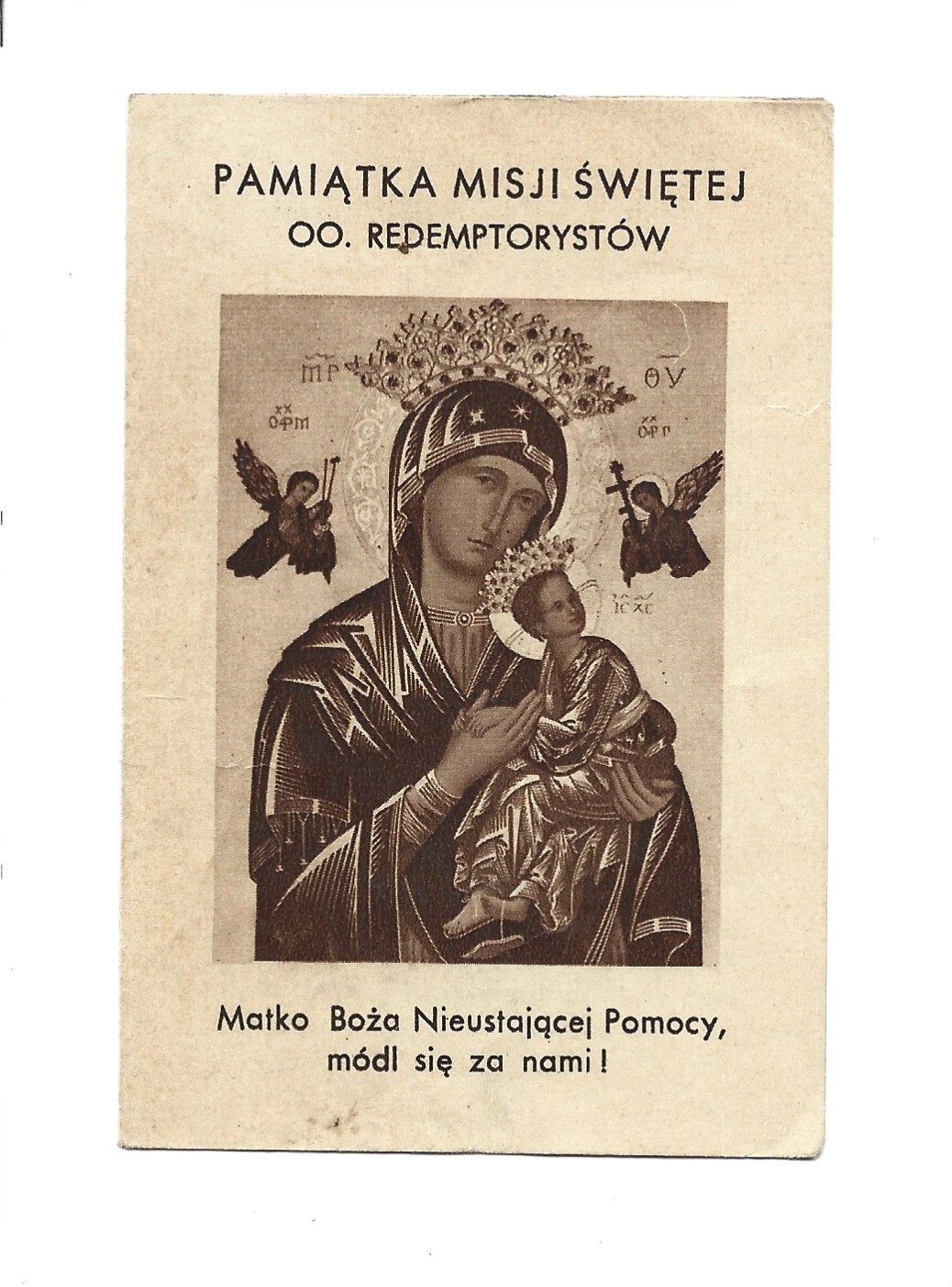 Obrazek - Pamiątka Misji Świętej oo. Redemptorystów, Kraków, 1939 r.