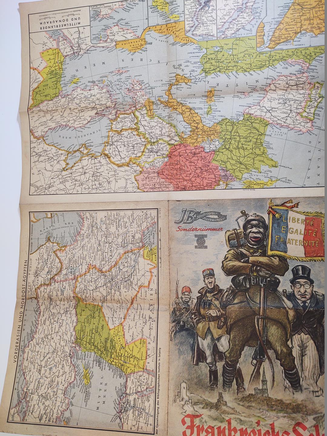 Mapa "Frankreichs Schuld" - Wina Francji, 1940 r.