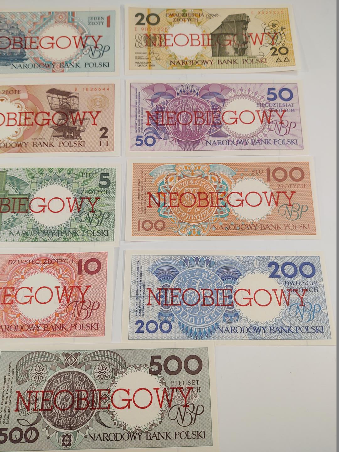 Banknoty Miasta Polskie NIEOBIEGOWE komplet