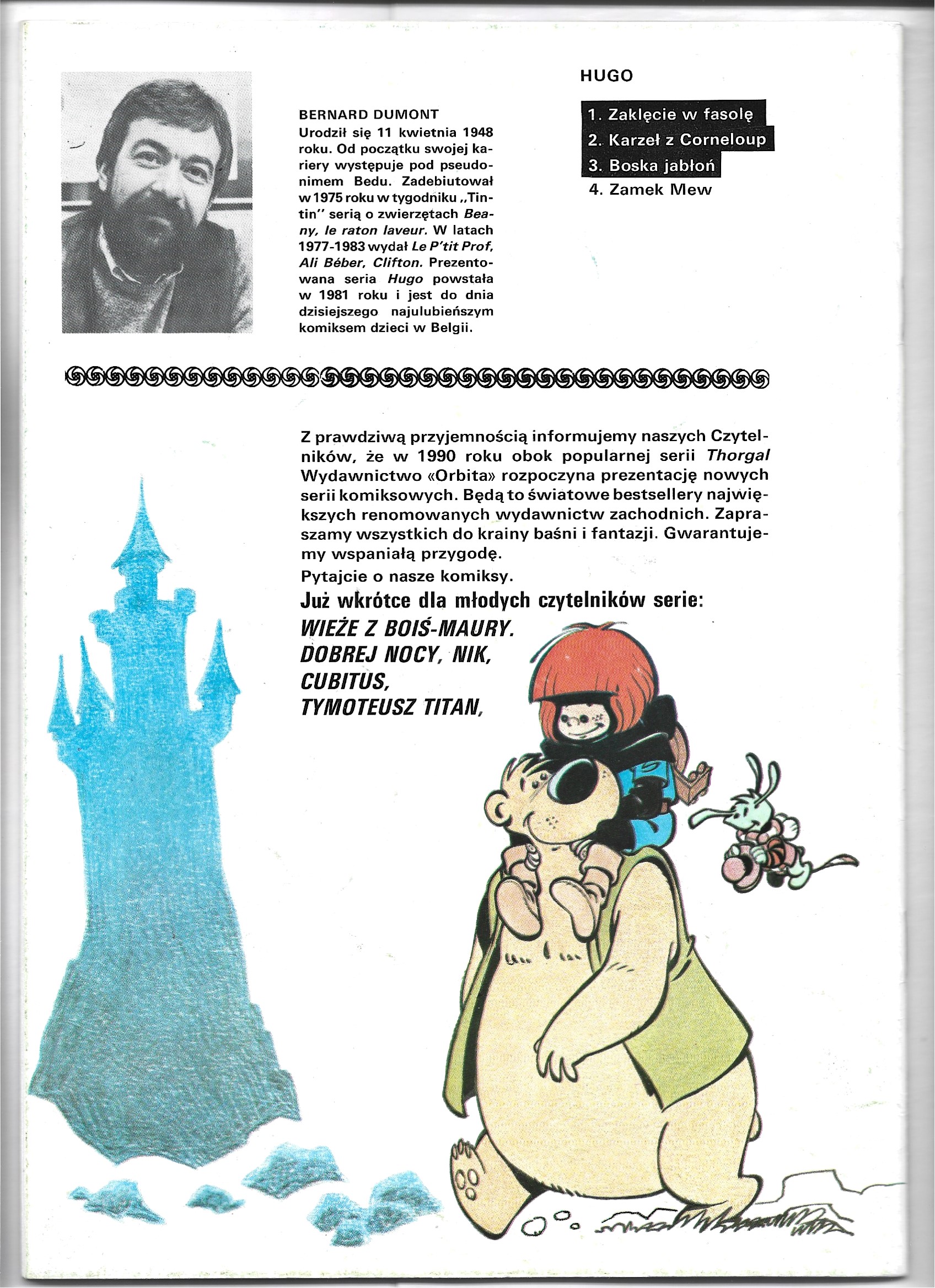 Komiks "Hugo - Boska jabłoń" Bernard Dumont, Luce Daniels; 1990 r.