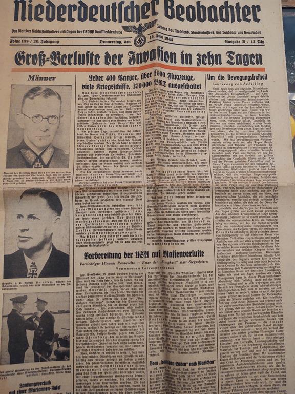 Gazeta niemiecka "Niederdeutscher Beobachter", 1944 r.