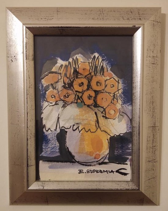 Obraz – wazon z kwiatami, Elżbieta Szołomiak
