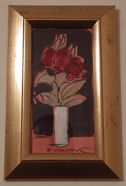 Obraz: kwiaty - róże czerwone, Elżbieta Szołomiak
