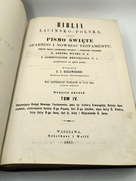 Biblia łacińsko-polska, 1887 r. (tł. X. Jakub Wujek)