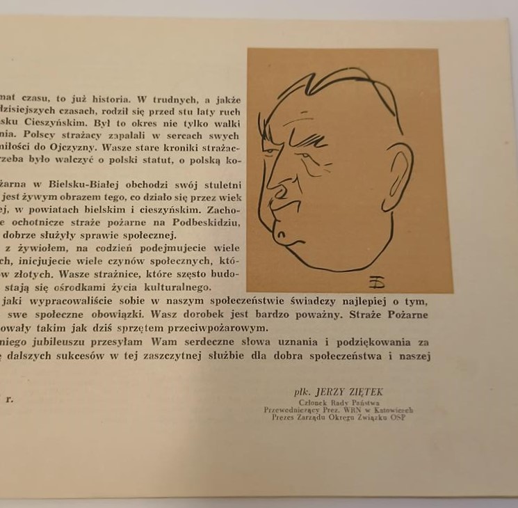 "100 lat Ochotniczej Straży Pożarnej w Bielsku-Białej" - jednodniówka, 1966 r.