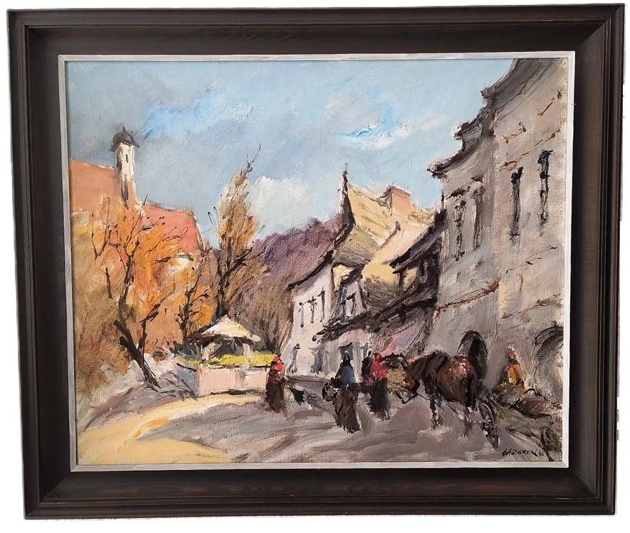 Obraz - "Kazimierz Dolny" 1986 r. - Stanisław Jan Łazorek (1938 -2000)