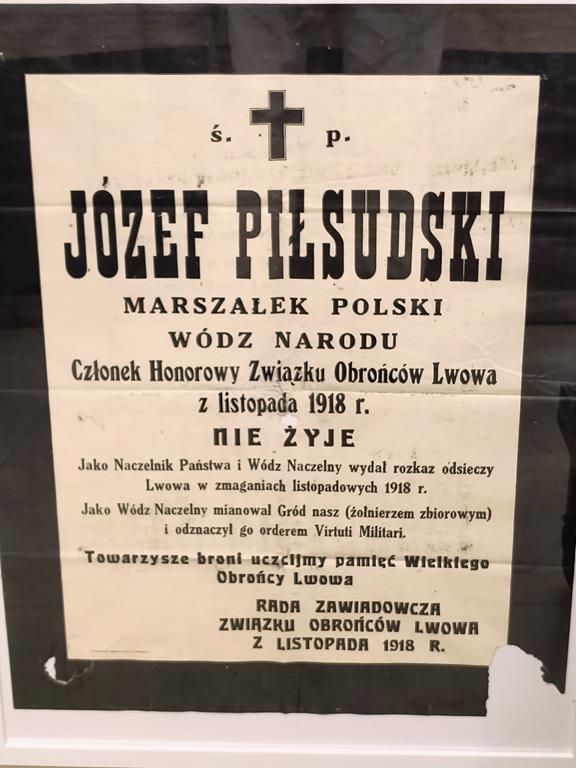 Oryginalny plakat pogrzebowy – Józef Piłsudski, II RP