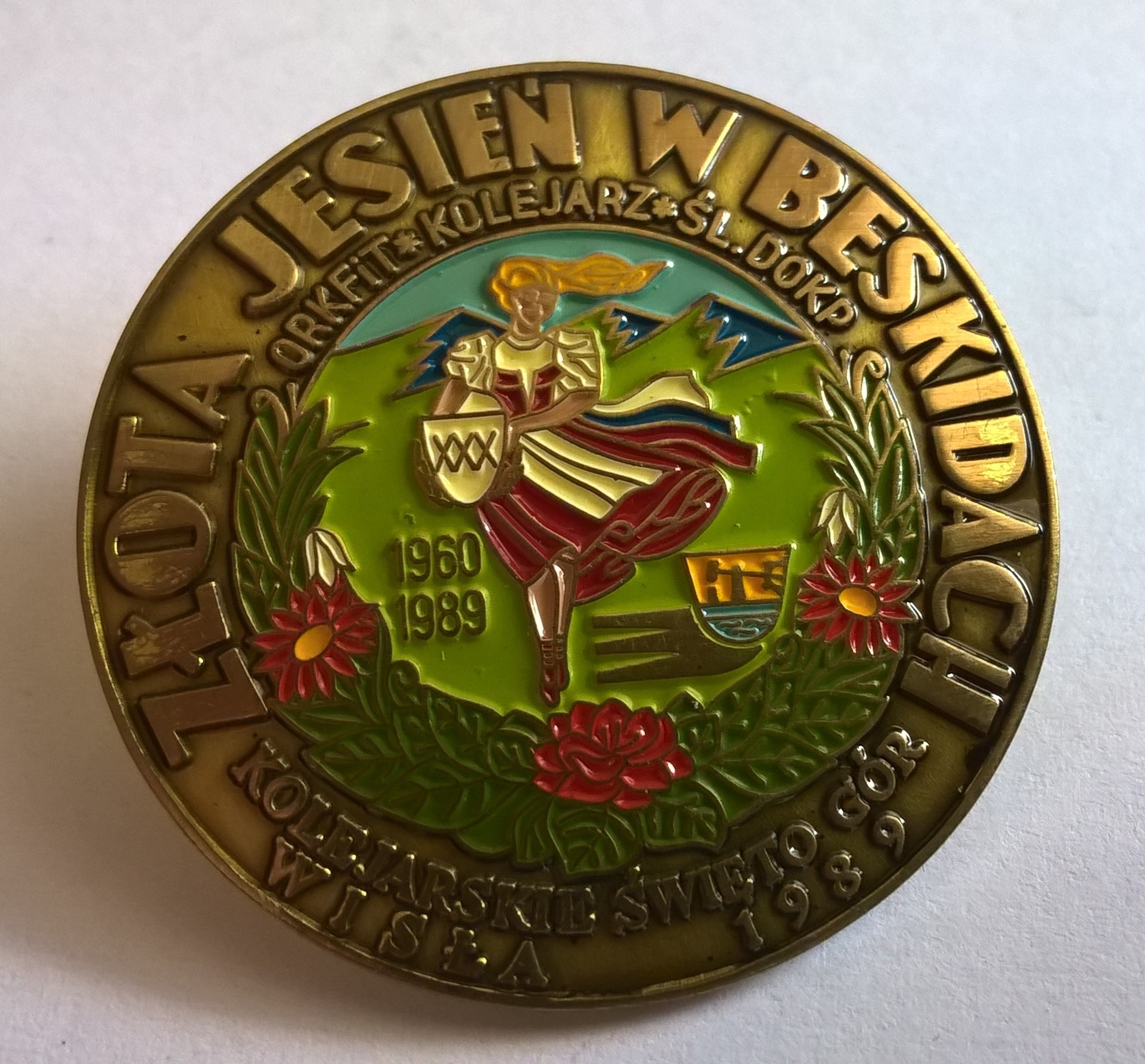 Odznaka - Złota Jesień w Beskidach, Kolejarskie Święto Gór, Wisła 1989