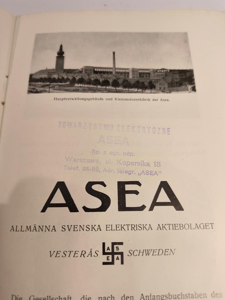 Katalogi Towarzystwa Elektrycznego ASEA (Szwecja), 1924 r.