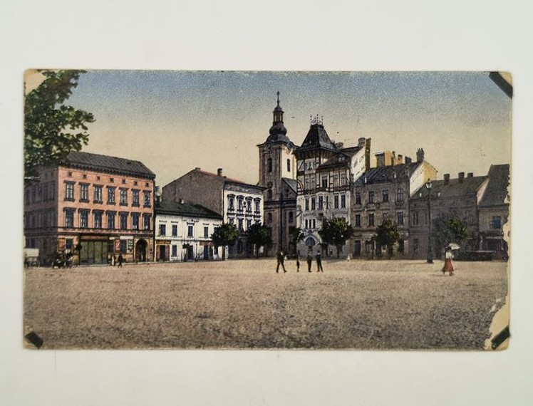 Pocztówka - Rynek w Białej, 1918r. (obecnie Plac Wojska Polskiego, Bielsko-Biała)