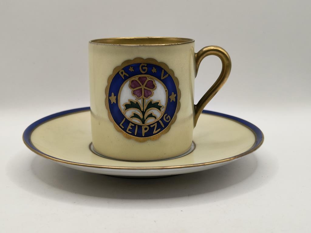 Filiżanka porcelanowa do mokki - R.G.V. Leipzig - Riesengebirgsvere - Stowarzyszenie Karkonoskie