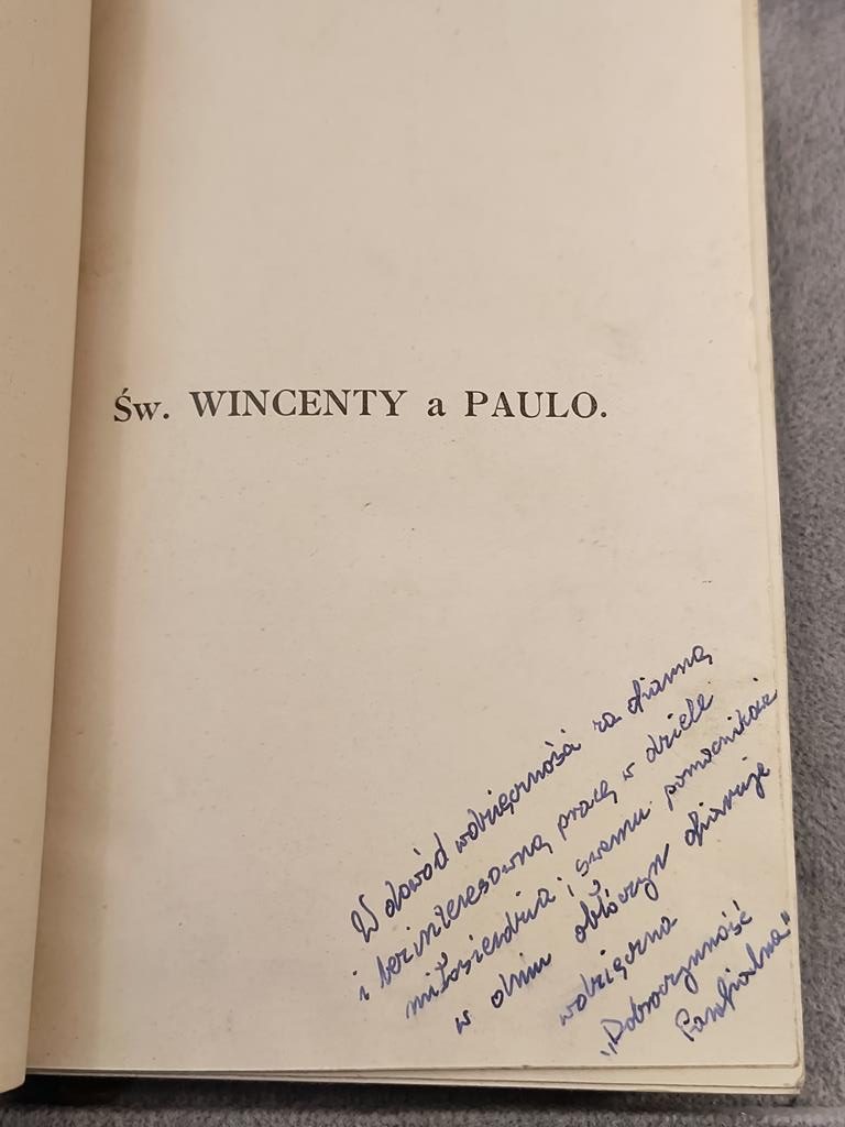 Książka "Św. Wincenty a Paulo" Ks. Biskup Bougaud, tł. Ks. Stanisław Konieczny; 1912 r.