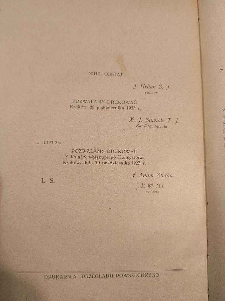 Książeczka "Kazania na uroczystości Świętych Pańskich i przygodne" Ks. Józef Stanisław Adamski, 1924 r.