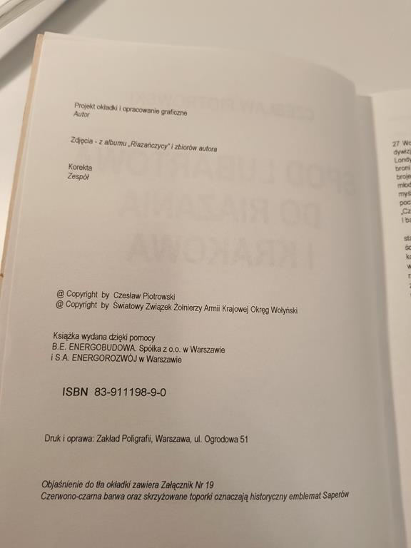 Książka "Spod Lubartowa do Riazania i Krakowa" Czesław Piotrowski - Kresy Wschodnie