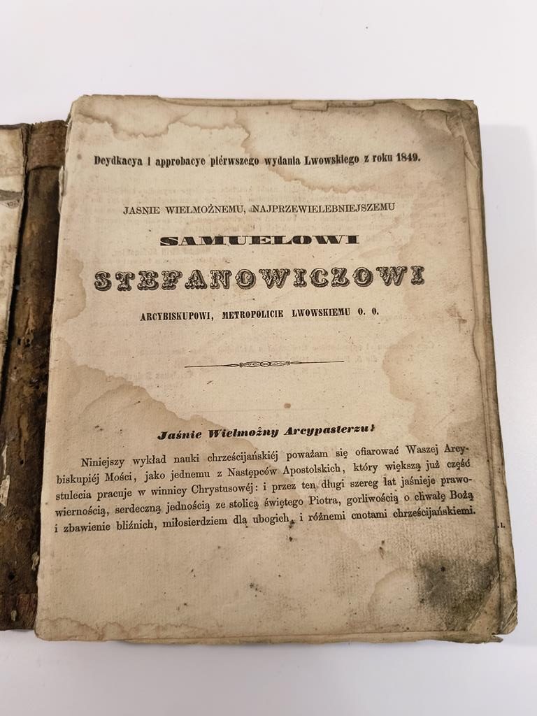 Książka "Wykład nauki kościoła świętego rzymsko-katolickiego", 1859 r.