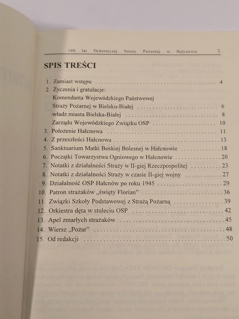 Książka "100 lat Ochotniczej Straży Pożarnej w Bielsku-Białej Hałcnowie, 1894-1994"