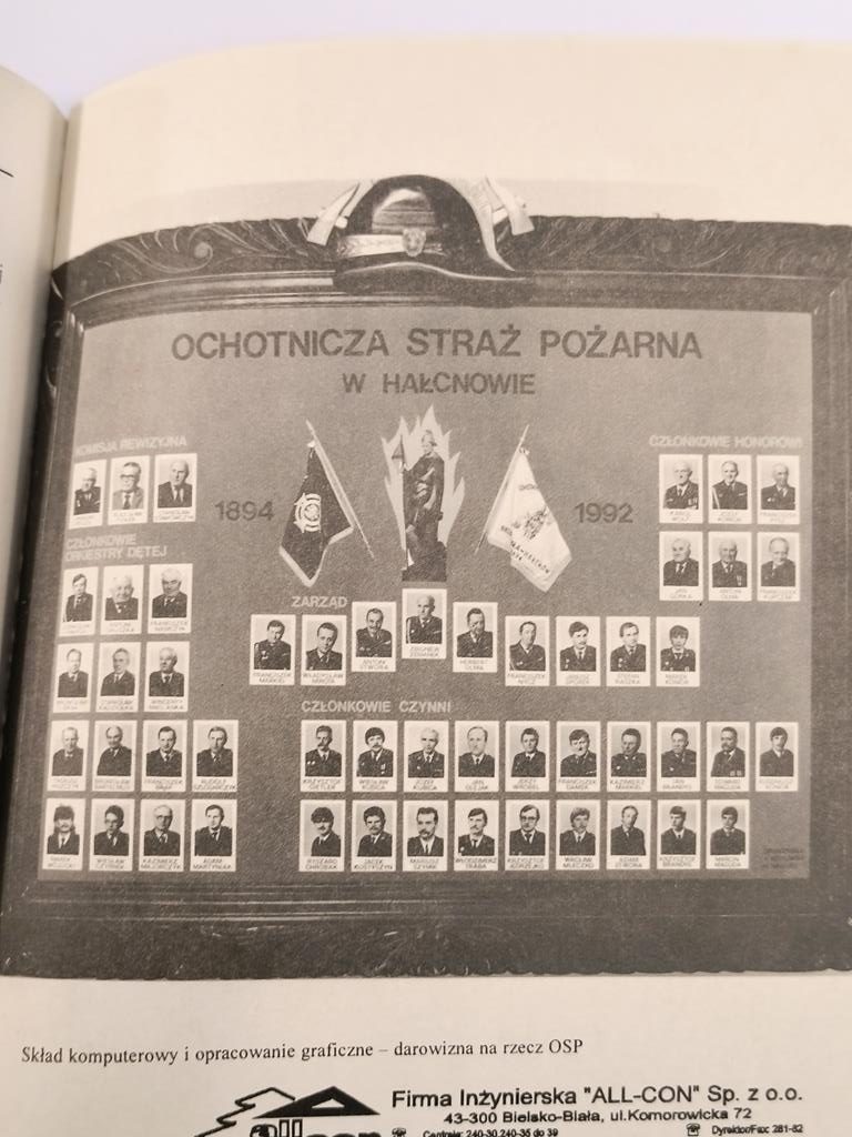 Książka "100 lat Ochotniczej Straży Pożarnej w Bielsku-Białej Hałcnowie, 1894-1994"