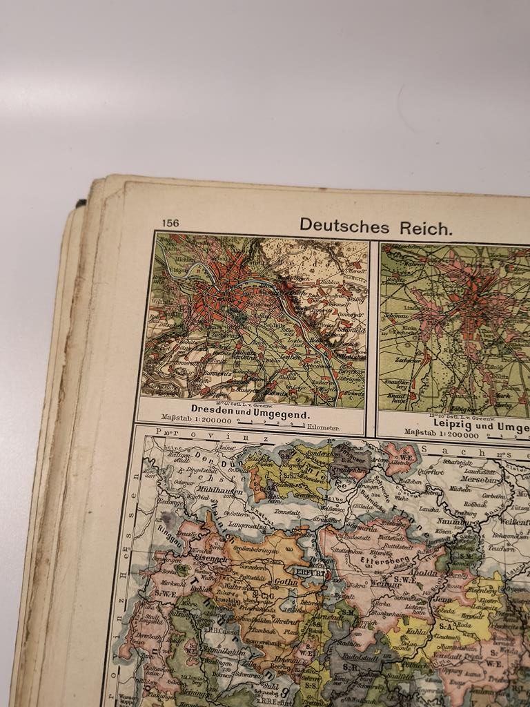 Atlas szkolny dla uczelni wyższych - Diercke. Schulatlas fur hohere lehranstalten, 1915 r.