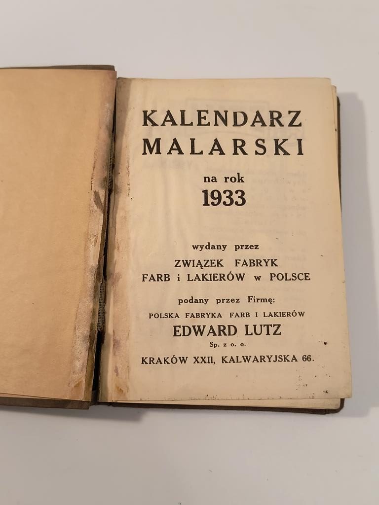 "Kalendarz malarski 1933"