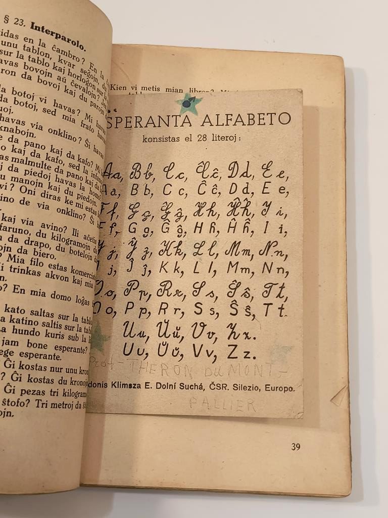 Książka - Samouczek języka esperanto - Emil Klimsza, 1937 r.