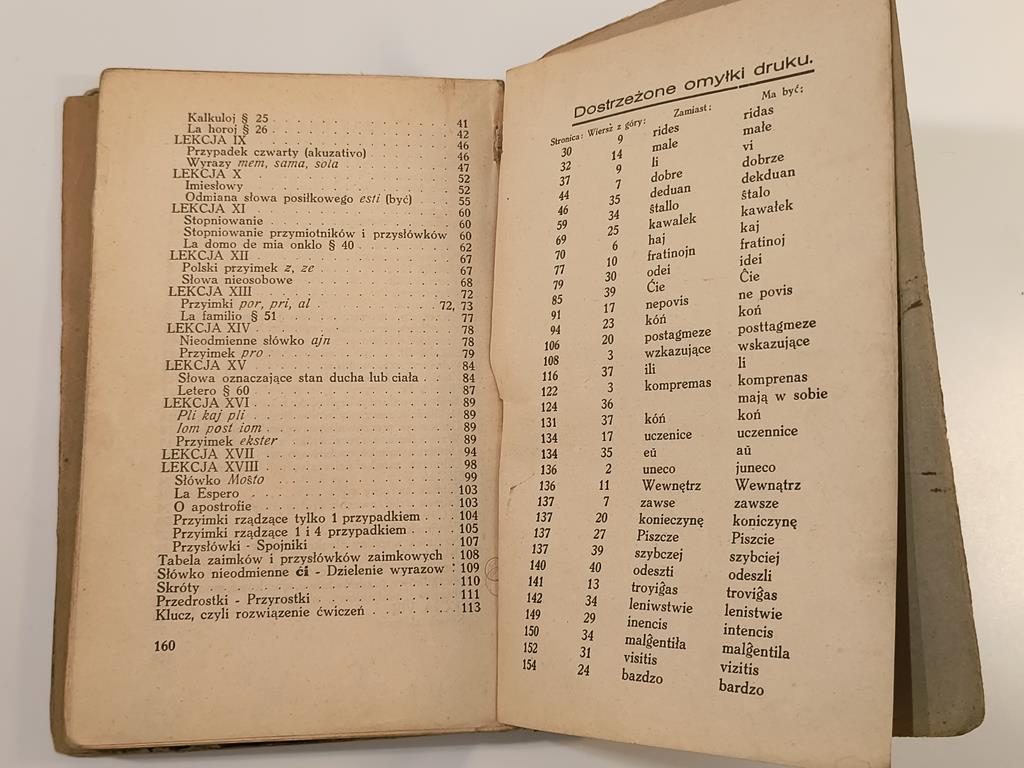 Książka - Samouczek języka esperanto - Emil Klimsza, 1937 r.