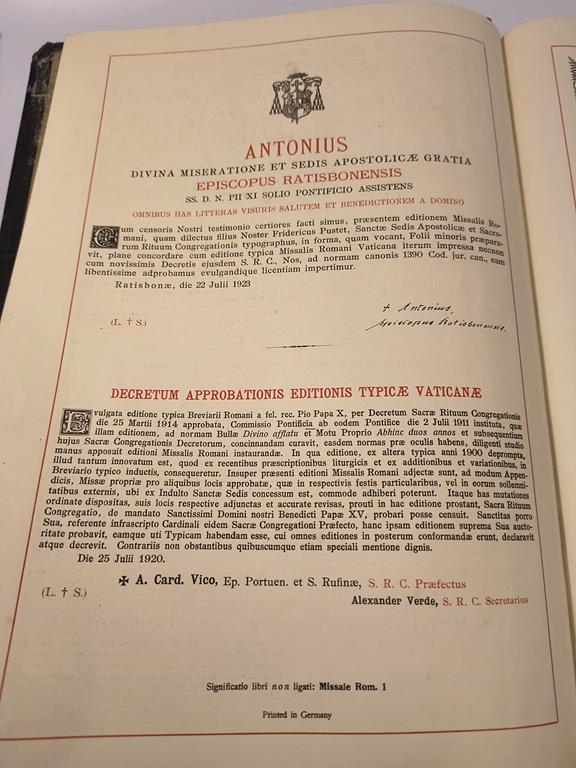 Mszał Rzymski - Missale Romanum, 1923 r.