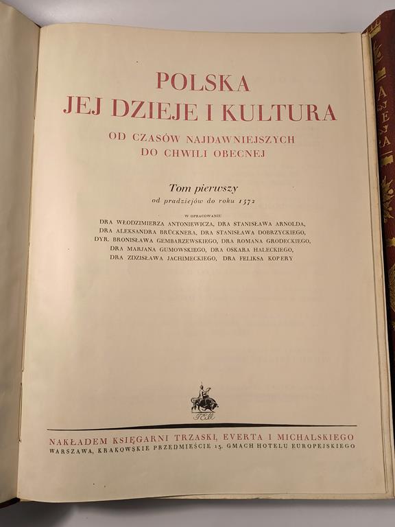 Książka "POLSKA - jej dzieje i kultura. Od czasów najdawniejszych do chwili obecnej" - komplet, 3 tomy; 1927r.