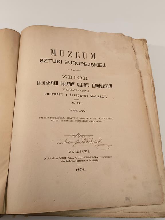 Książka "Muzeum sztuki europejskiej", 1874 r.