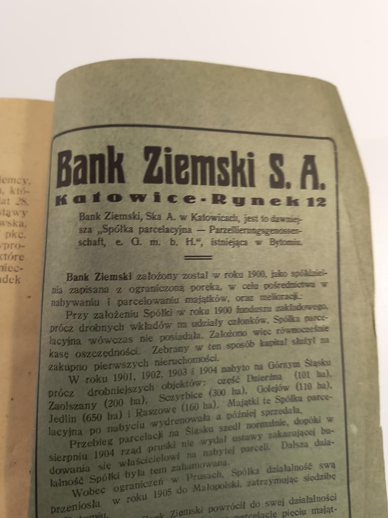 Książka "Reforma rolna na Górnym Śląsku" Dr Kazimierz Rakowski, 1925 r.