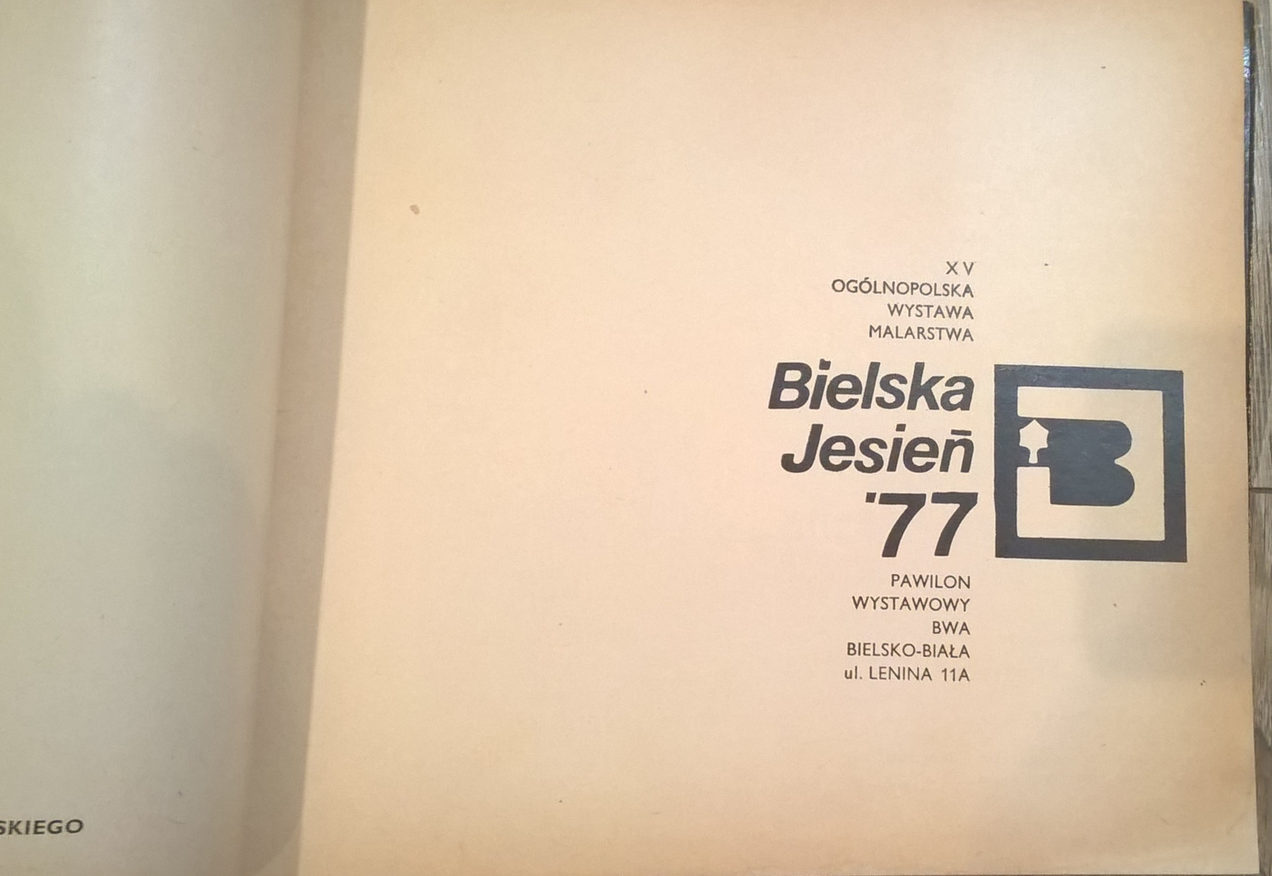 Katalog – XV Ogólnopolska Wystawa Malarstwa BIELSKA JESIEŃ 1977