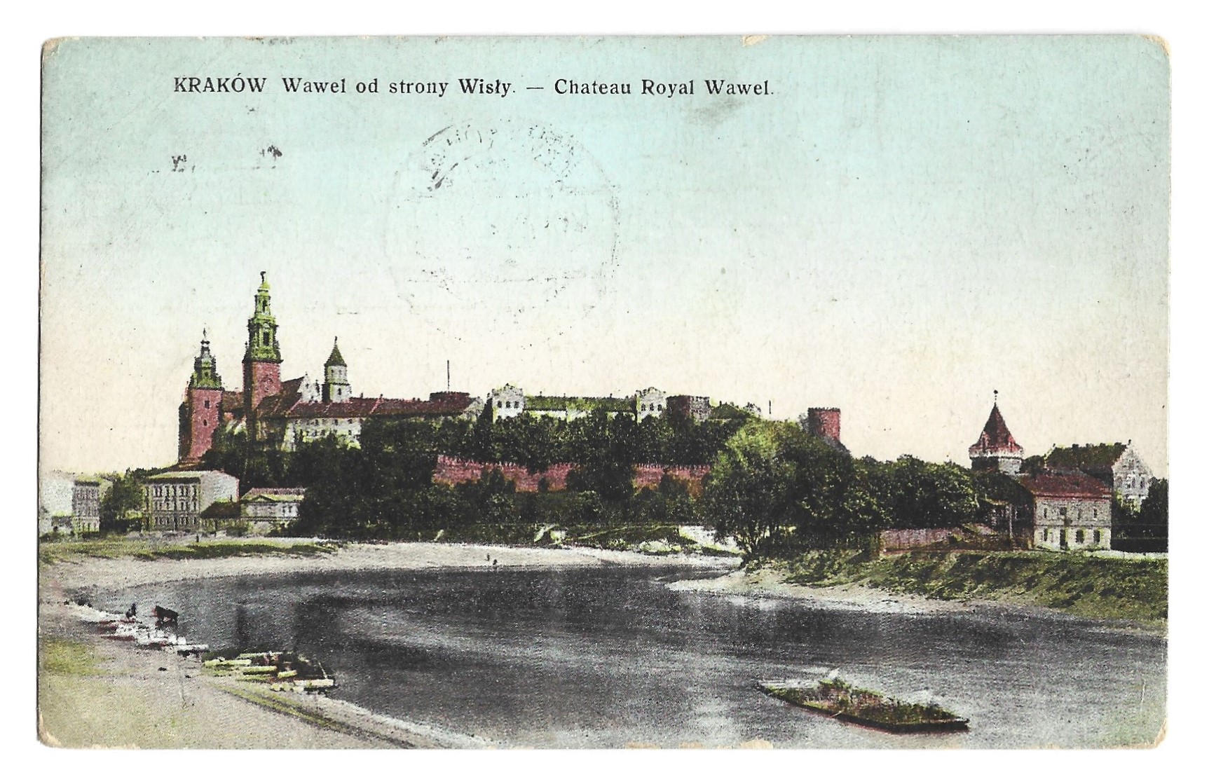 Pocztówka - Kraków. Wawel od strony Wisły - Chateau Royal Wawel, 1931 r.