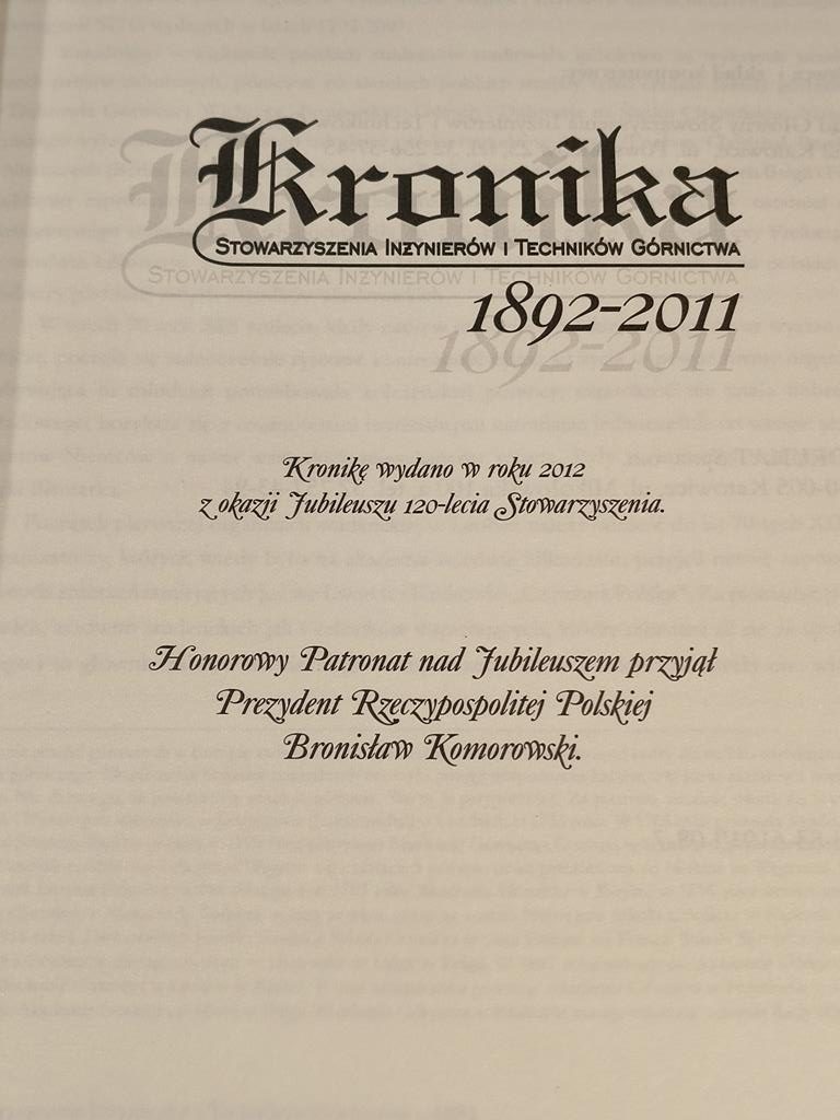 Książka "Kronika Stowarzyszenia Inżynierów i Techników Górnictwa, 1892-2012"