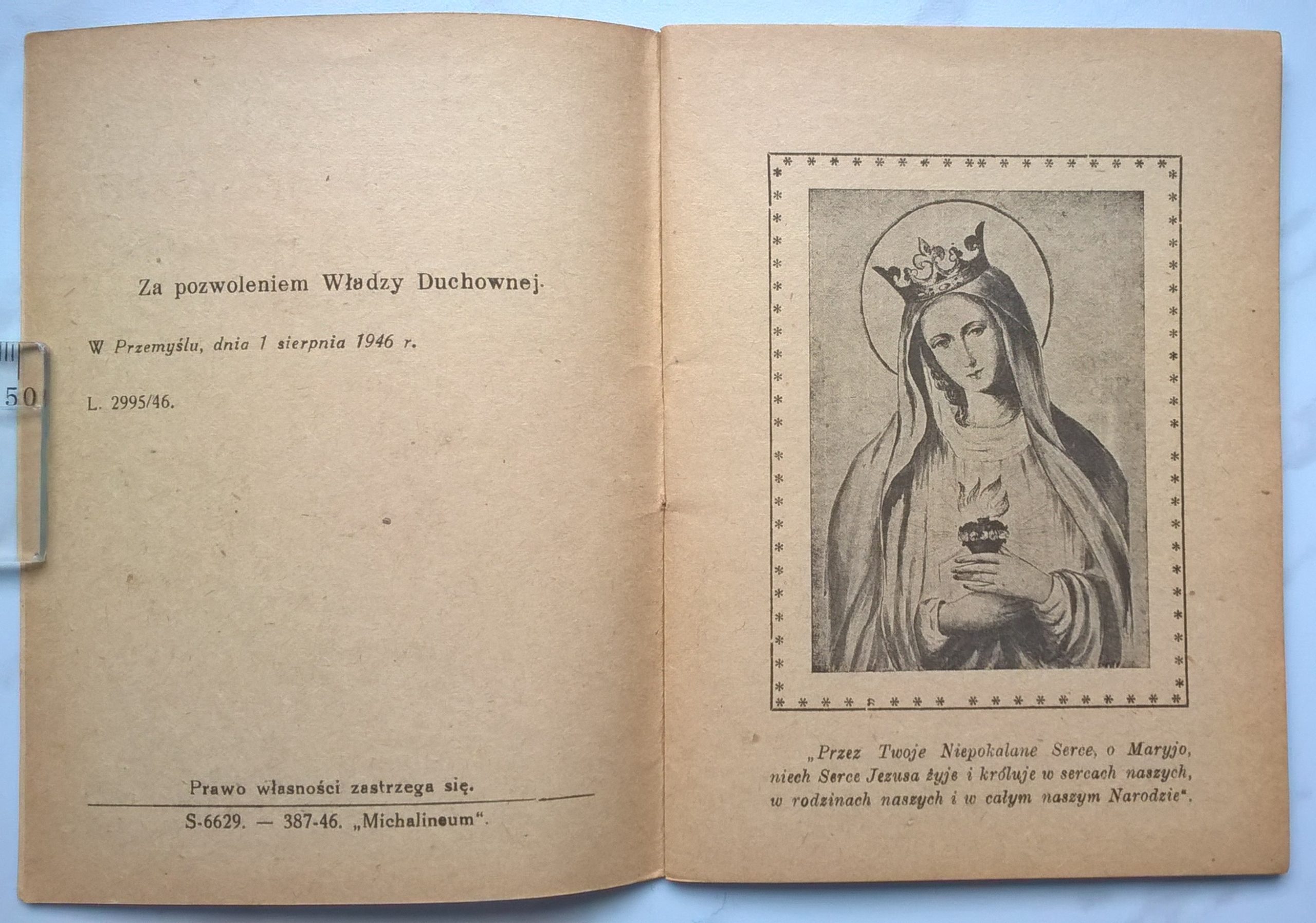 Książeczka "Intronizacja i królowanie Niepokalanego Serca Maryi w odradzającej się Polsce", 1946 r.