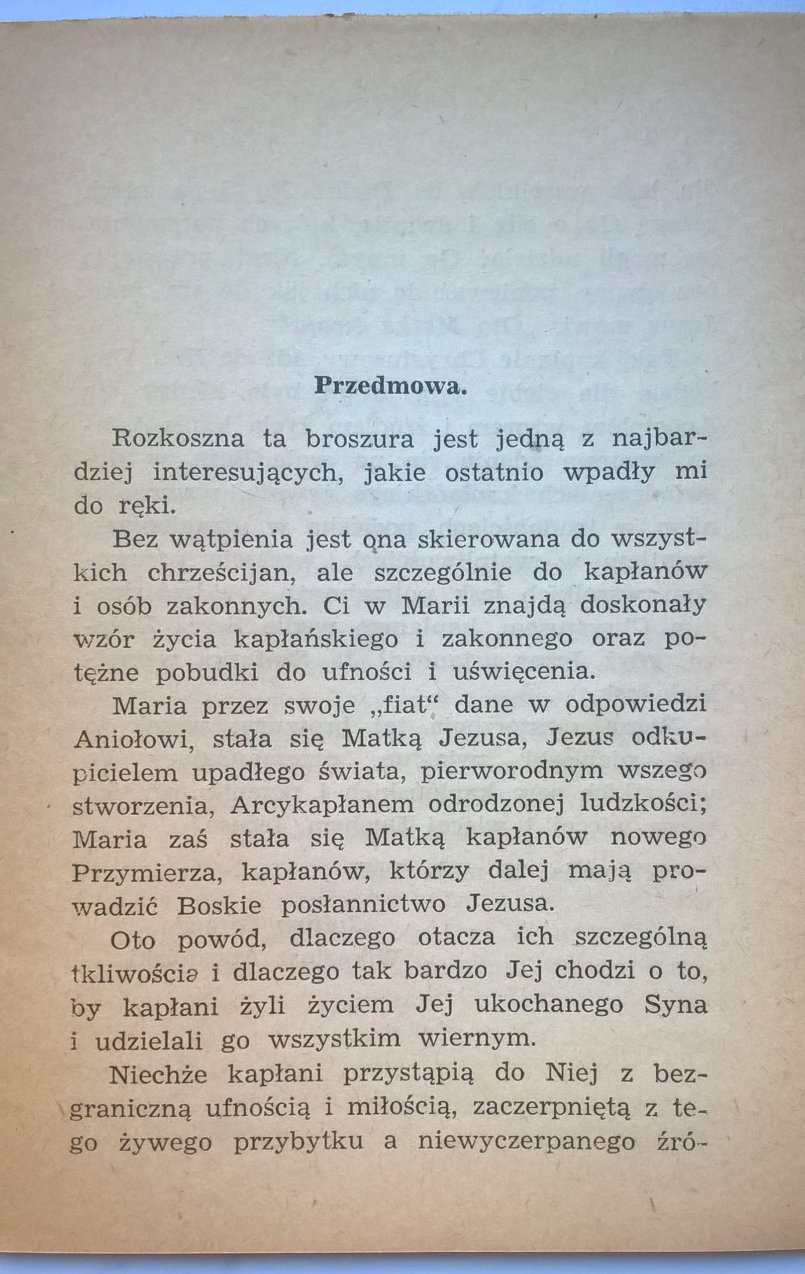 Książeczka "Regina Cleri - Serce Marii a kapłan", tłumaczenie Ks. Józef Pachucki, 1947 r.