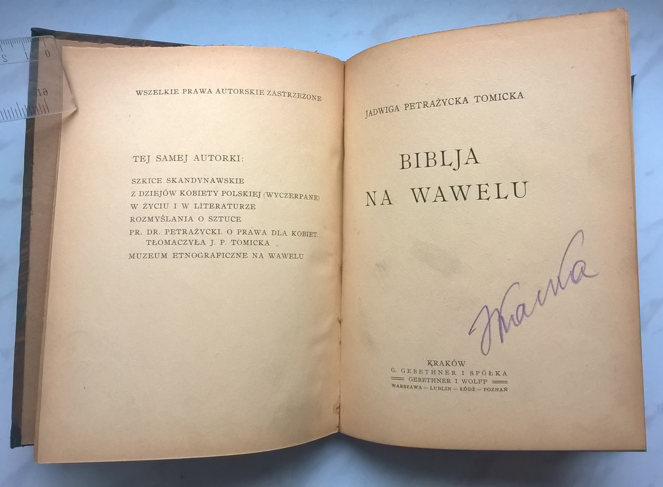 Książka "Biblia na Wawelu" Jadwiga Petrażycka Tomicka, ok. 1917 r.