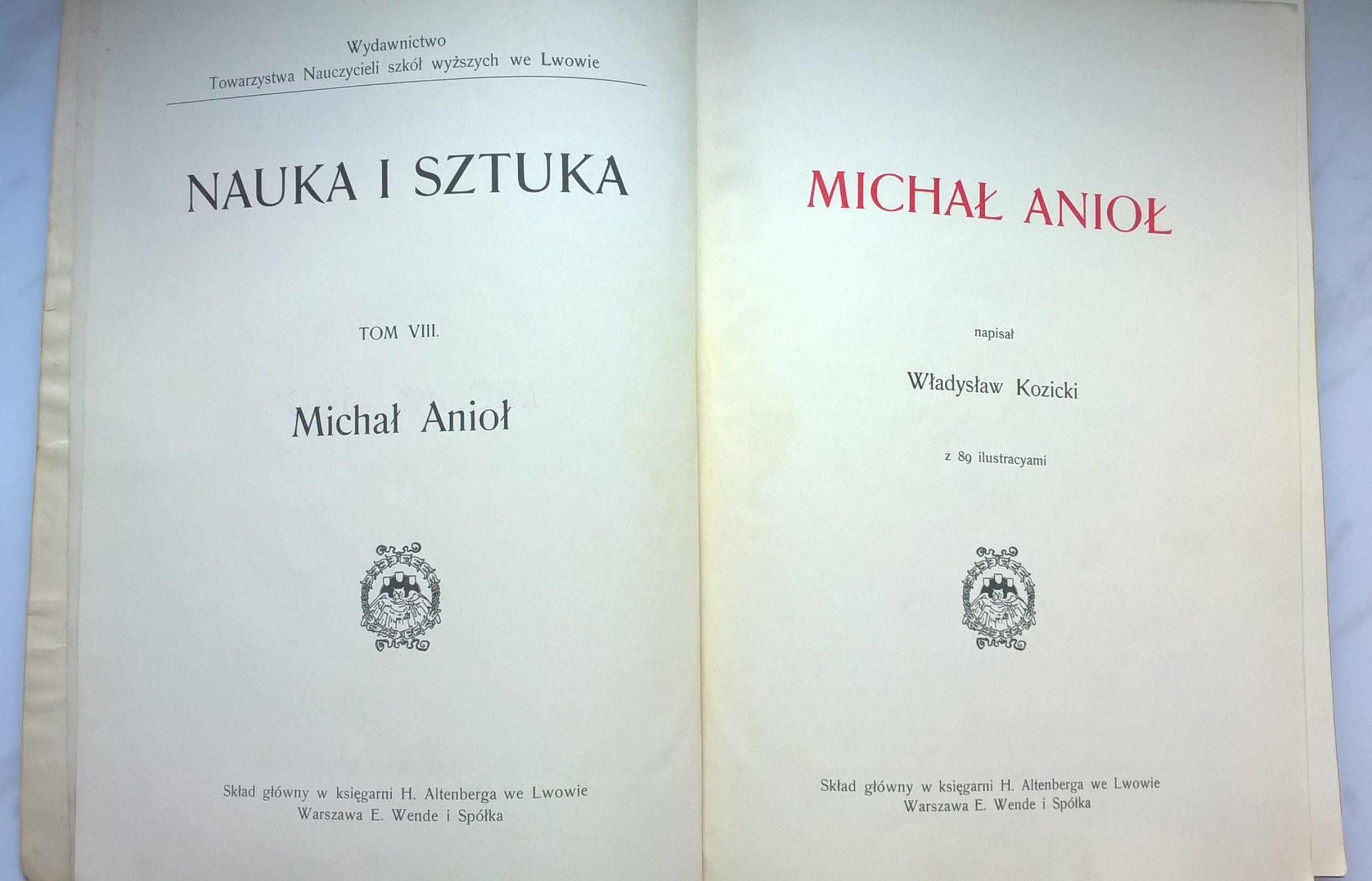 Książka "Michał Anioł" Władysław Kozicki, 1908 r.