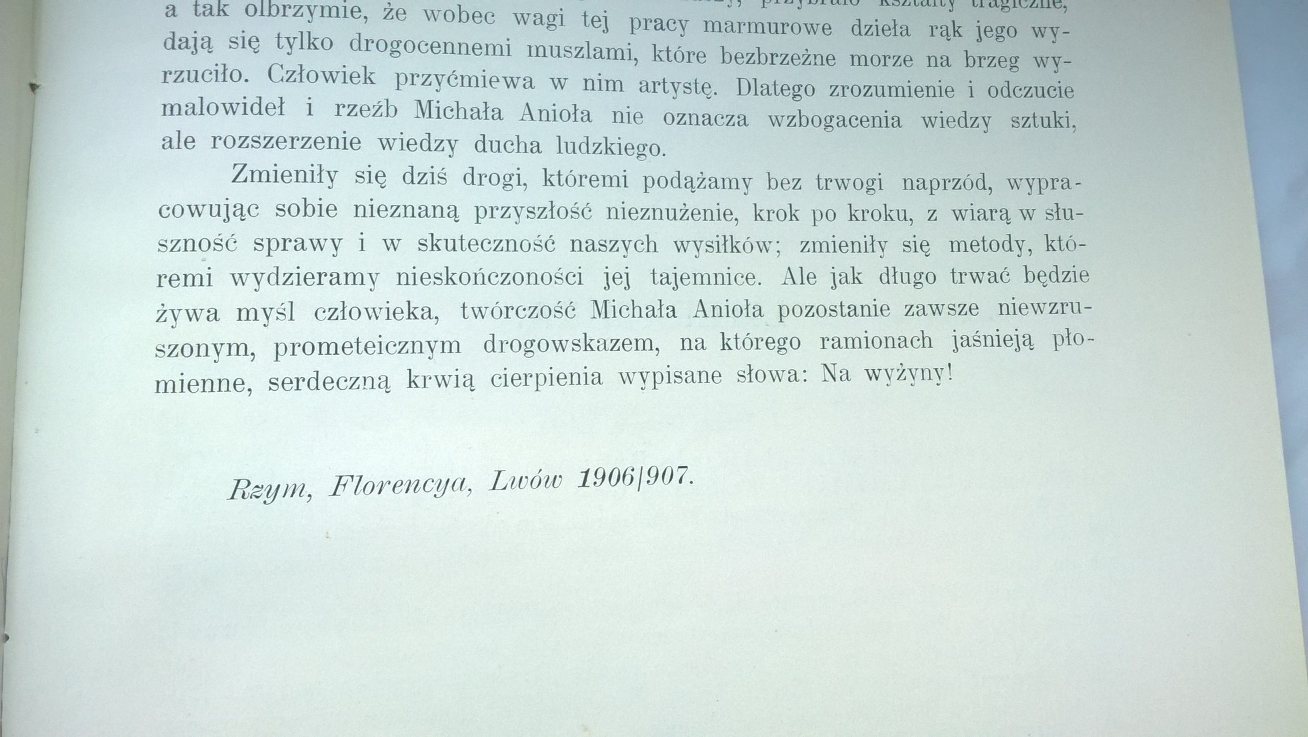 Książka "Michał Anioł" Władysław Kozicki, 1908 r.