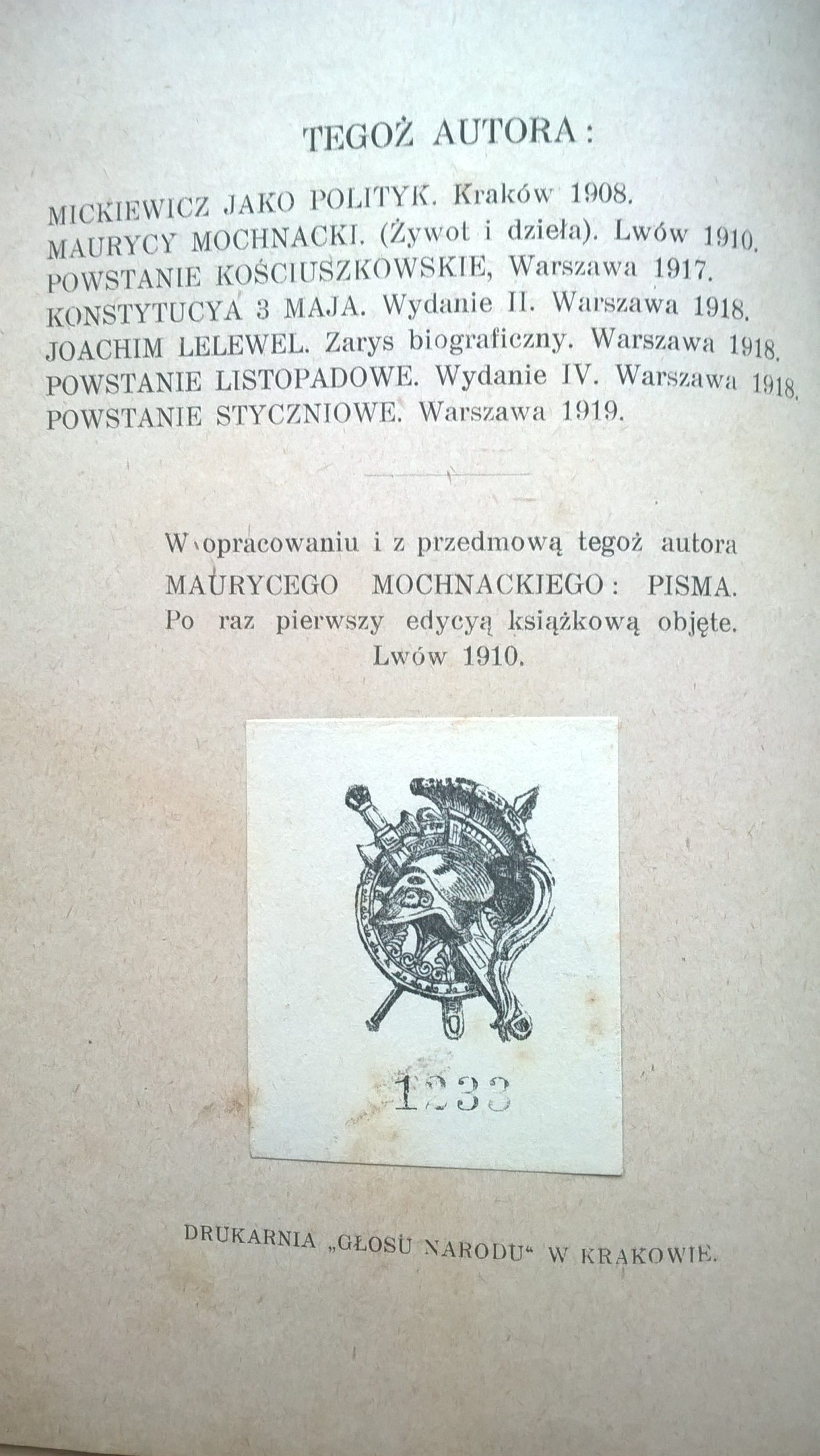 Książka "Polska Niepodległa. Opowiadania z dziejów Polski" Artur Śliwiński, 1919 r.