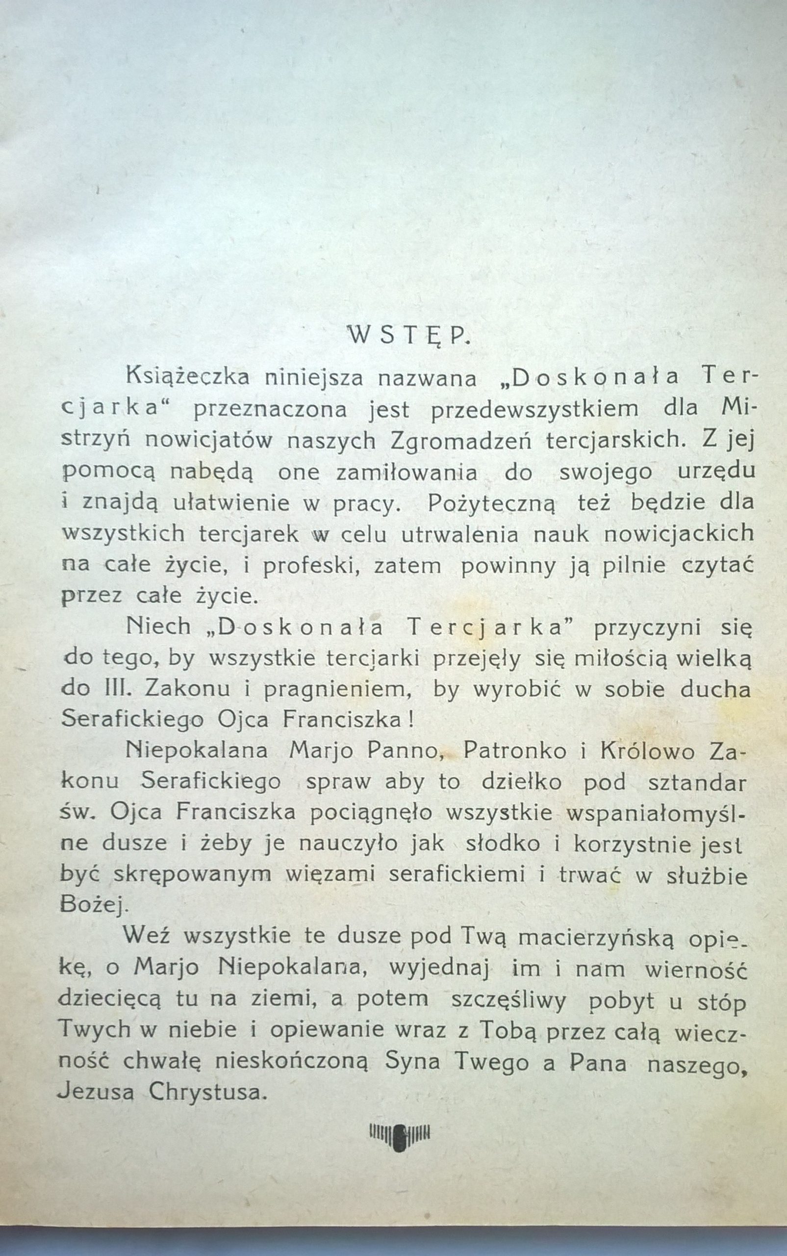 Książka "Doskonała Tercjarka Św. Franciszka z Asyżu", 1928 r.