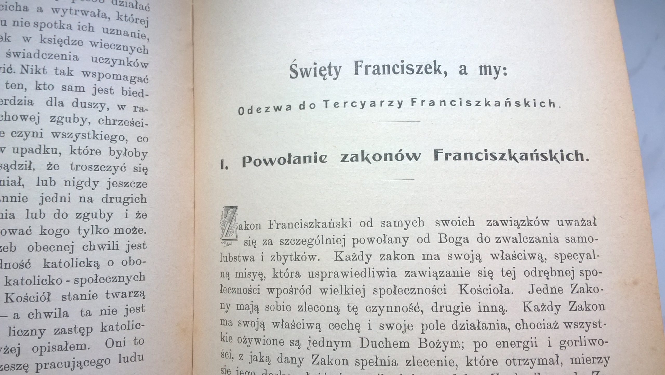 Książka "Ideały katolicko-społeczne" O. Cutbert Z. S. O. Fr., 1908 r.