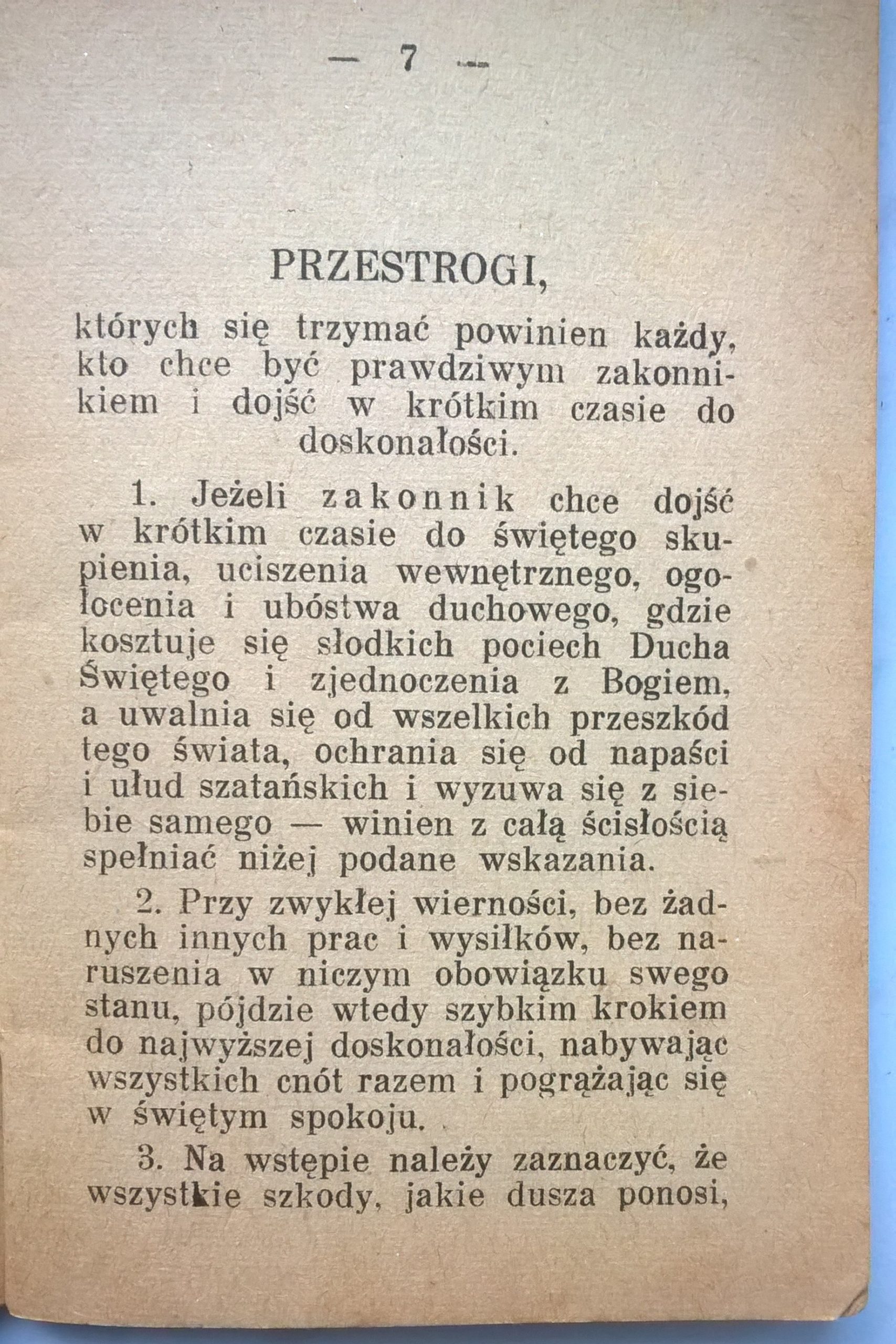 Książeczka "Przestrogi Duchowne" Św. Jan od Krzyża, Doktor Kościoła, 1936 r.