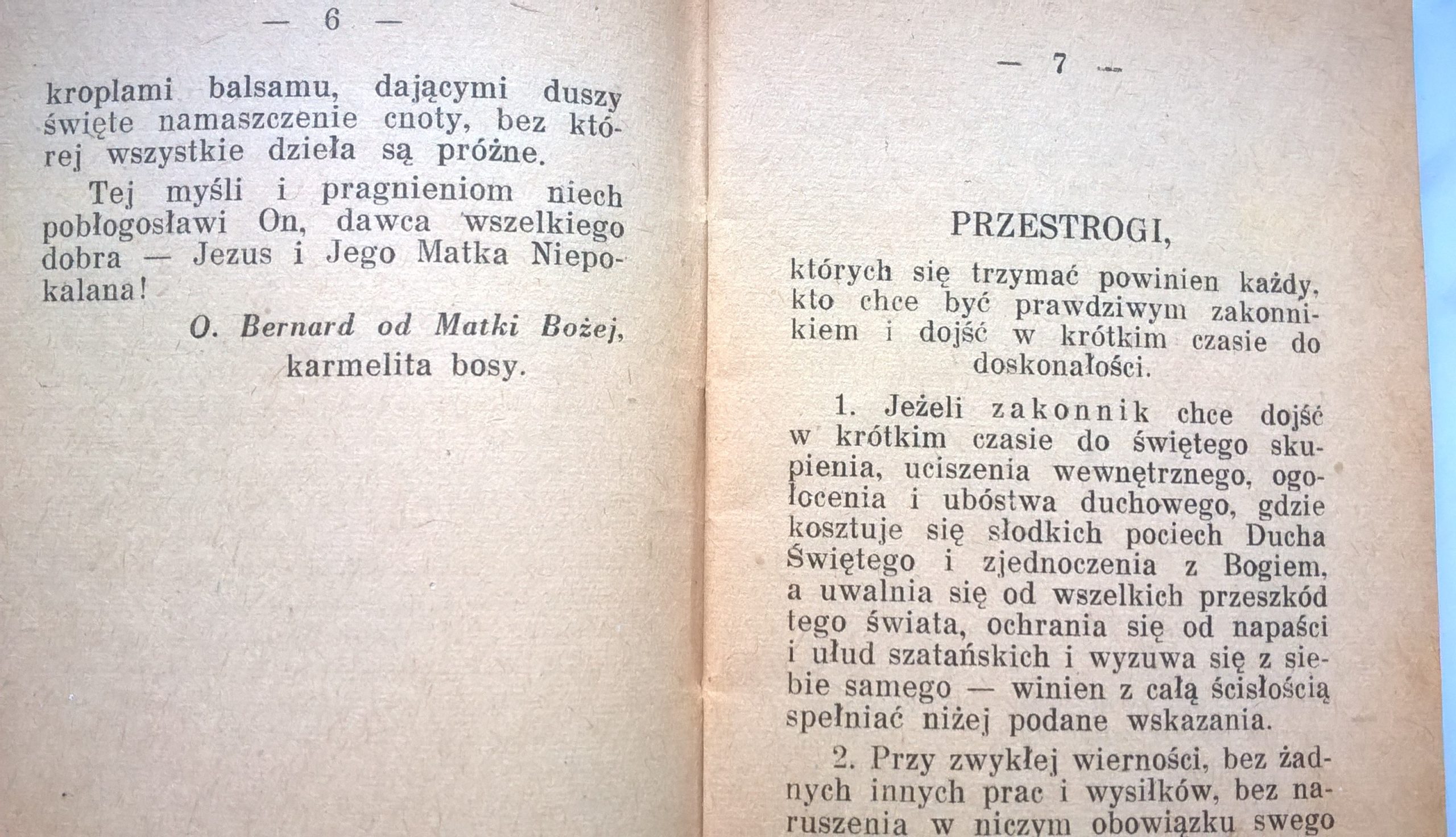 Książeczka "Przestrogi Duchowne" Św. Jan od Krzyża, Doktor Kościoła, 1936 r.