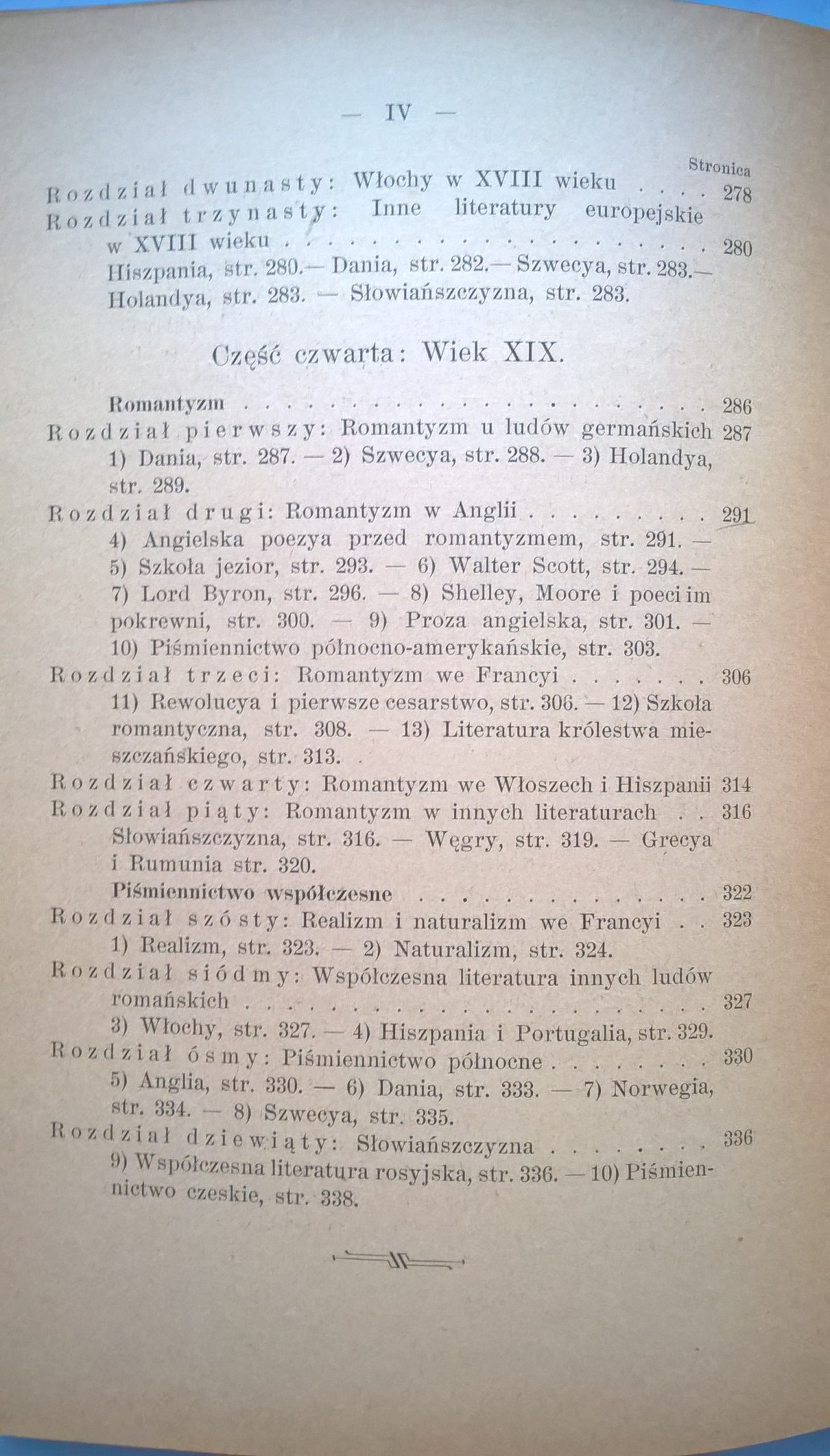 Książka "Dzieje literatury powszechnej" Wiktor Doleżan, 1909 r.