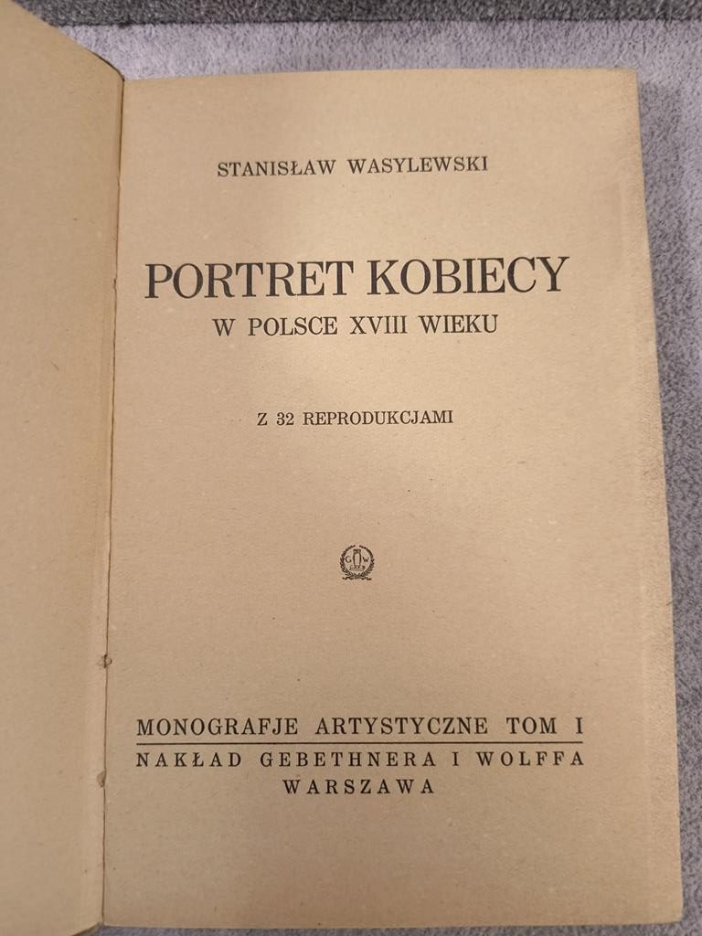 Książka "Portret kobiecy w Polsce XVIII wieku" Stanisław Wasylewski