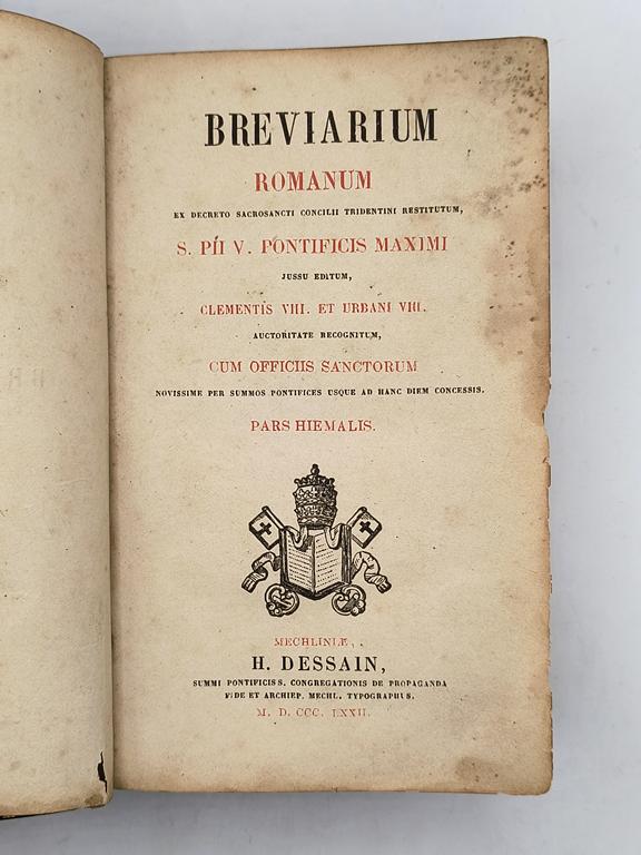 Brewiarz rzymski - Breviarium Romanum, 1872 r.