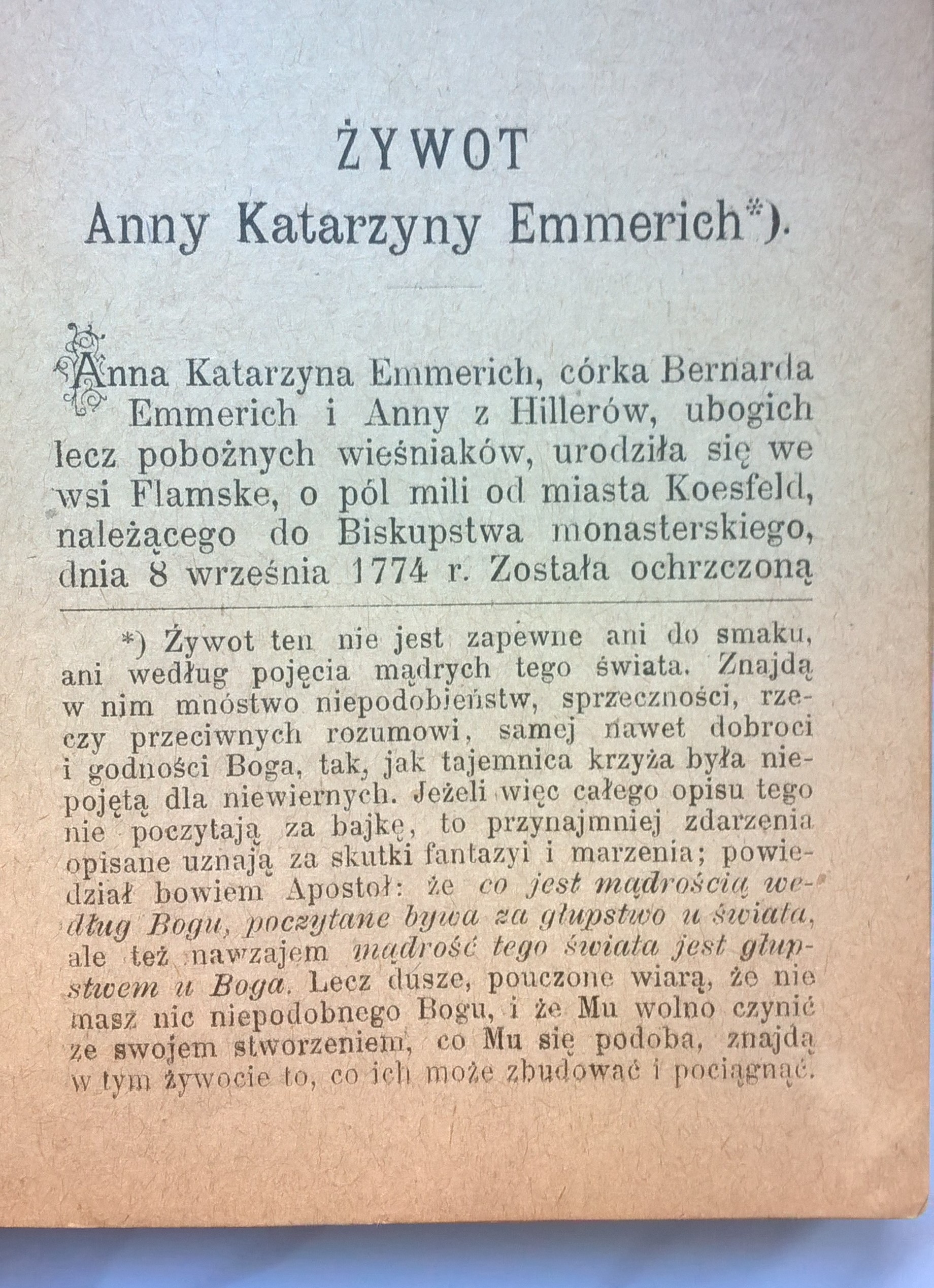 Książeczka "Bolesna Męka Pana Jezusa według opowiadań Anny Katarzyny Emmerich", 1923 r.